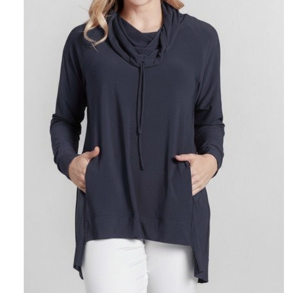 Sympli Energy Sweatshirt Womens 6 Pullover Cowl Tunic‎ Athleisure Travel Stretch